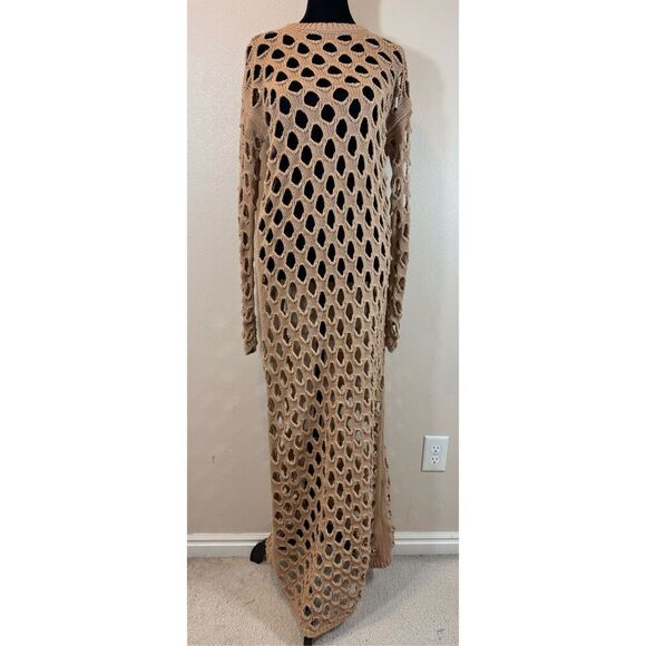 NWOT NA-KD Hole Knitted Maxi Dress Beach Cover-up Women’s Medium - Picture 4 of 11